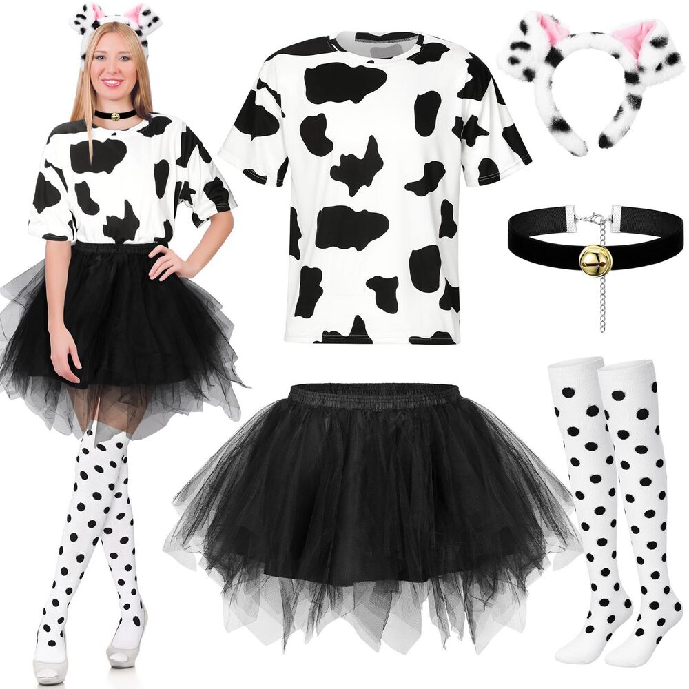 2481 5 Pcs Halloween Spotted Dog Costume For Cosplay 100 Days